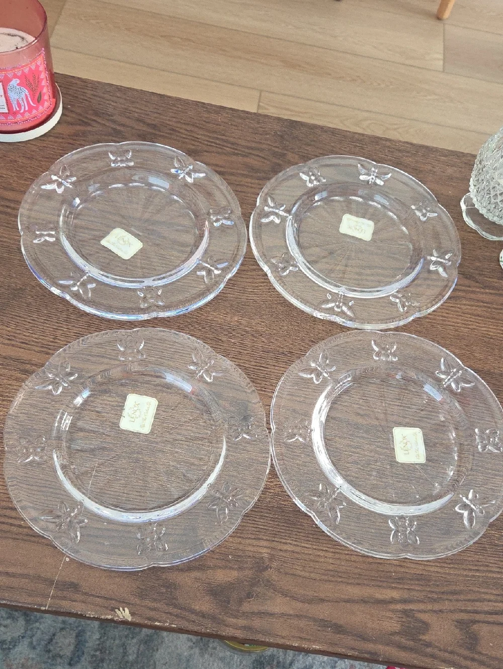 Lenox Butterfly Meadow 8" Crystal Salad Plates - Picture 2 of 11